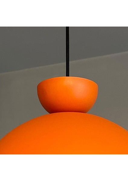 Yimpi Turuncu Avize Turuncu Şapka Tekli Sarkıt Salon Kuaför Cafe Dekoratif Aydınlatma Pastane