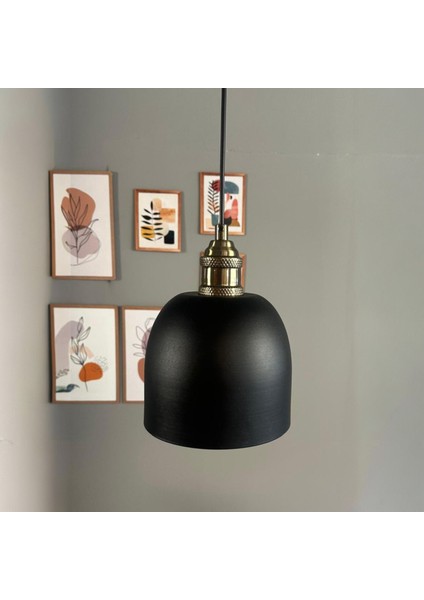 Deep Siyah Lale Başlık Tekli Avize Sarkıt Salon Mutfak Butik Lamba Aydınlatma Avize fırsatları