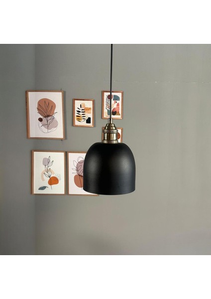 Deep Siyah Lale Başlık Tekli Avize Sarkıt Salon Mutfak Butik Lamba Aydınlatma Avize indirimleri