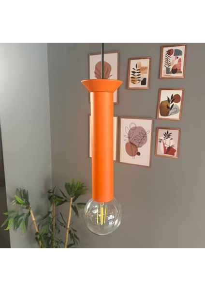 Mika Turuncu Tabak Sarkıt Avize Sarkıt Lamba Koridor Duvar Merdiven Antre Oturma Odası Avizeleri