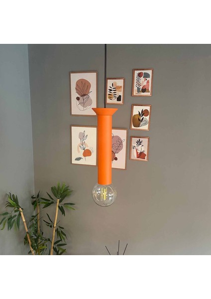 Mika Turuncu Tabak Sarkıt Avize Sarkıt Lamba Koridor Duvar Merdiven Antre Oturma Odası Avizeleri