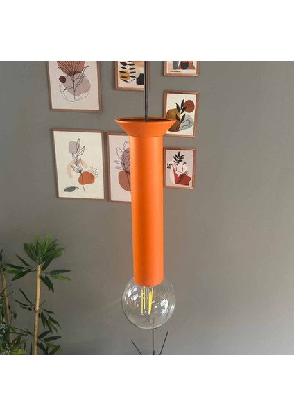 Mika Turuncu Tabak Sarkıt Avize Sarkıt Lamba Koridor Duvar Merdiven Antre Oturma Odası Avizeleri