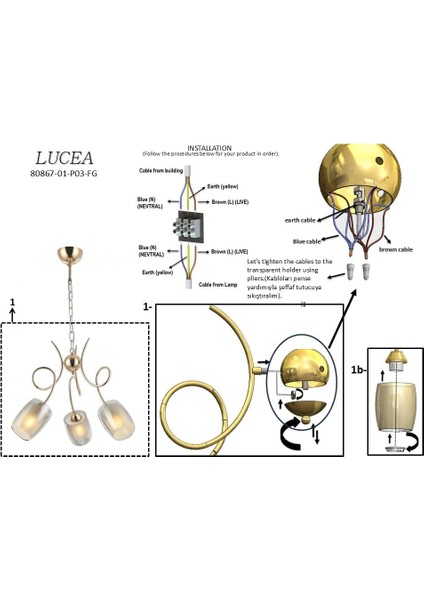 Zerre 3'lü Avize 3XE27 modelleri