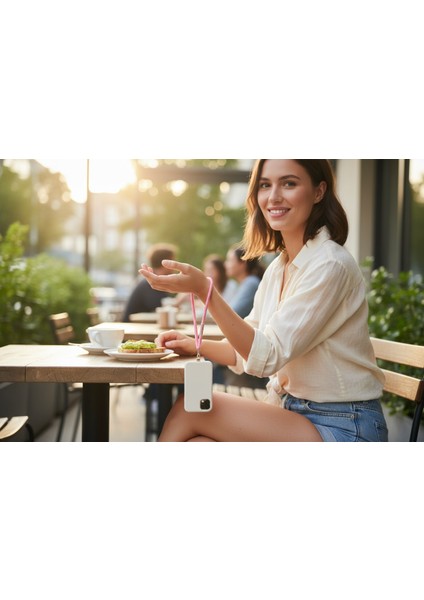 PEMBE PARACORD TELEFON EL ASKISI TÜM KILIFLARA UYUMLU