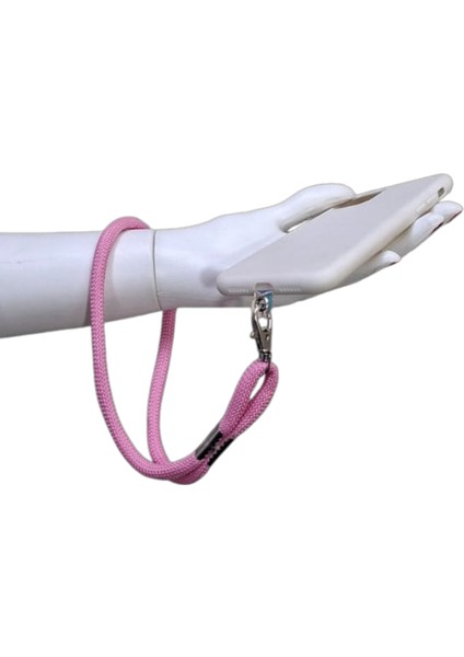 PEMBE PARACORD TELEFON EL ASKISI TÜM KILIFLARA UYUMLU