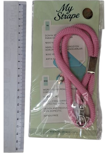 PEMBE PARACORD TELEFON EL ASKISI TÜM KILIFLARA UYUMLU