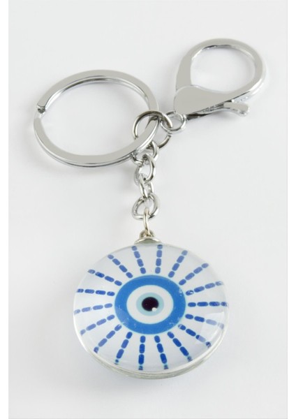 Mtxdpn Nazar Cam Anahtarlık-Beyaz