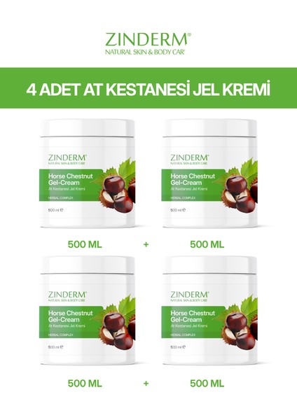 At Kestanesi Jeli, Masaj Kremi 500 Ml( 4 Adet x 500 ml )