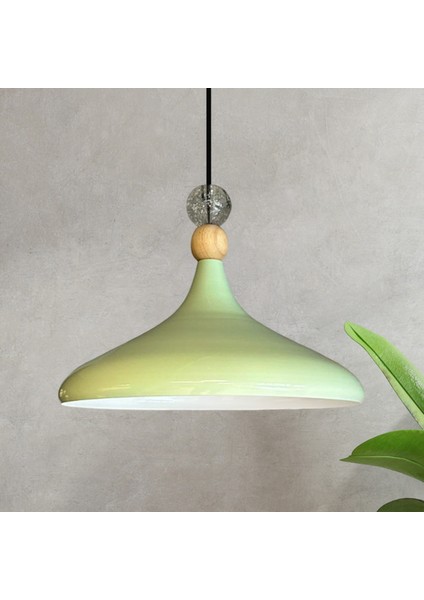 Champion Mint Büyük Şeffaf Boncuk Tekli Avize Sarkıt Salon Mutfak Cafe Butik Aydınlatma Avizeler