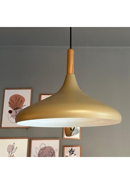 Bej Champion Ahşap Tekli Avize Sarkıt Salon Mutfak Cafe Butik Lamba Aydınlatma Avizeler fiyatları