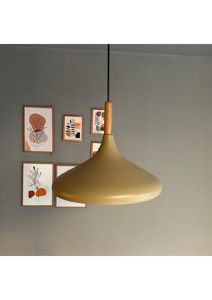 Bej Champion Ahşap Tekli Avize Sarkıt Salon Mutfak Cafe Butik Lamba Aydınlatma Avizeler modelleri