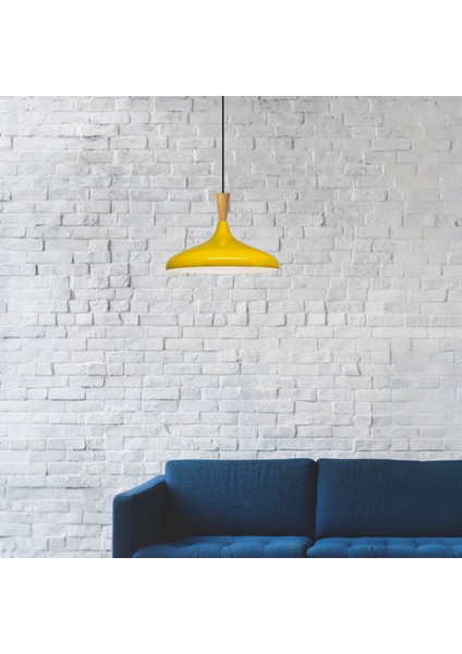 Açık Sarı Ahşap Huni Tekli Avize Sarkıt Salon Mutfak Cafe Butik Lamba Aydınlatma Avizeler fırsatları