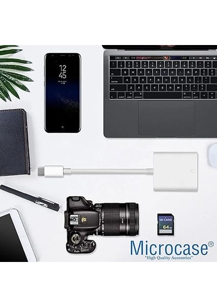 Type-C To Sd-Microsd Kart Okuyuculu Kamera Adaptörü - Beyaz - AL4116 fiyatları