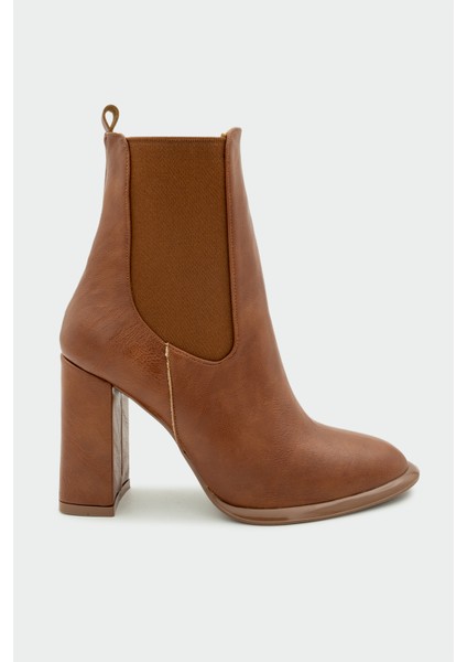 Letotaba Deri Lastikli Topuklu Bot