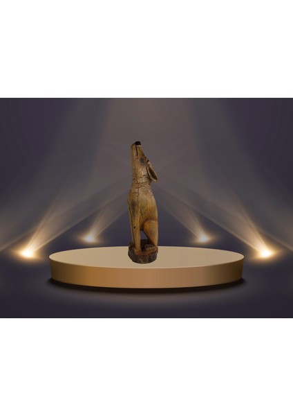 🐺 El Yapımı Ahşap Oyma Uluyan Kurt Figürü - Doğanın Gücü Evinizde