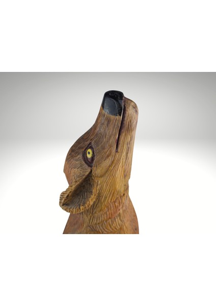 🐺 El Yapımı Ahşap Oyma Uluyan Kurt Figürü - Doğanın Gücü Evinizde