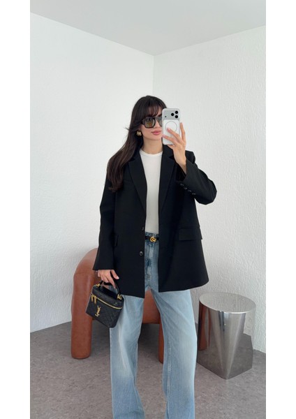 Oversize Siyah Blazer