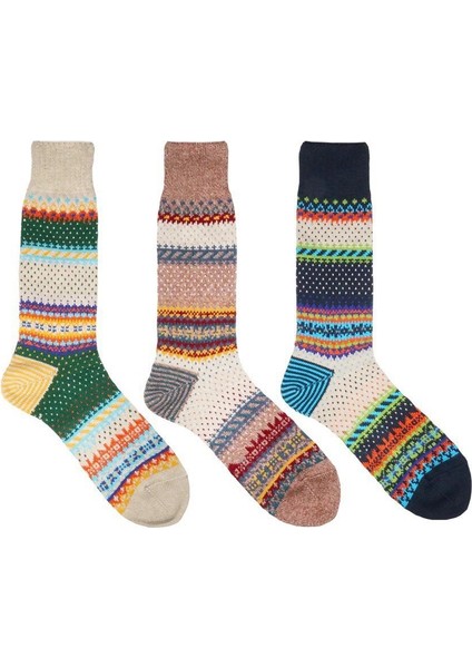 Kadın Çorapları Kalın Çizgi Haki Retro Etnik Tarzı Ins Trend Orta Bozul Yığın Çorapları (Yurt Dışından) modelleri