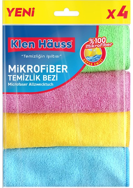 Mikrofiber Temizlik Bezi 4'lü 3 Adet