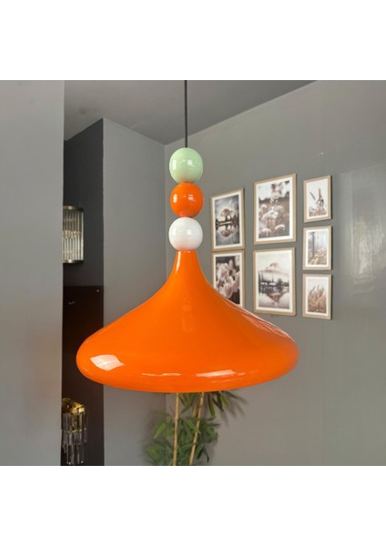 Champion Parlak Turuncu Renkli Boncuk Başlık Tekli Avize Sarkıt Salon Mutfak Aydınlatma Avizeler fiyatları