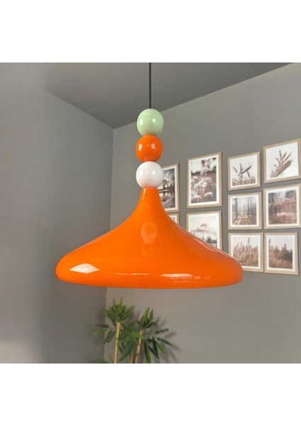 Champion Parlak Turuncu Renkli Boncuk Başlık Tekli Avize Sarkıt Salon Mutfak Aydınlatma Avizeler fırsatları