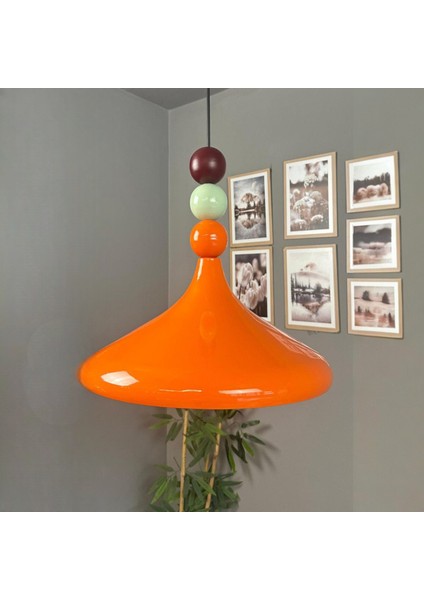 Champion Parlak Turuncu Renkli Boncuk Başlık Tekli Avize Sarkıt Salon Mutfak Aydınlatma Avizeler fiyatları