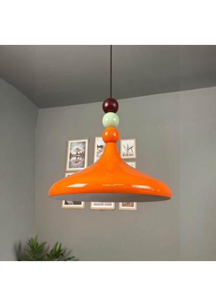 Champion Parlak Turuncu Renkli Boncuk Başlık Tekli Avize Sarkıt Salon Mutfak Aydınlatma Avizeler modelleri
