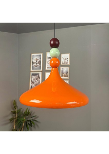 Champion Parlak Turuncu Renkli Boncuk Başlık Tekli Avize Sarkıt Salon Mutfak Aydınlatma Avizeler fırsatları