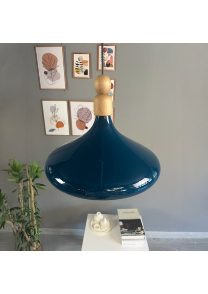 Deniz Yeşili Tekli Avize Kalın Ahşap Boncuk Sarkıt Salon Mutfak Pastane Lamba Aydınlatma Avizeler fırsatları