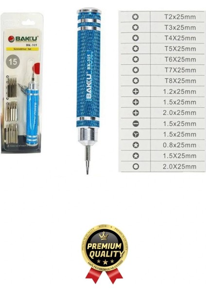 Profesyonel Seri Dayanıklı Yüksek Kalite Ergonomik Hassas Tamir Taşınabilir 15 Uçlu Tornavida Seti modelleri