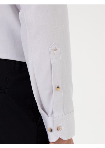 Erkek Bej Slim Fit Uzun Kollu Gömlek 50250841-VR011