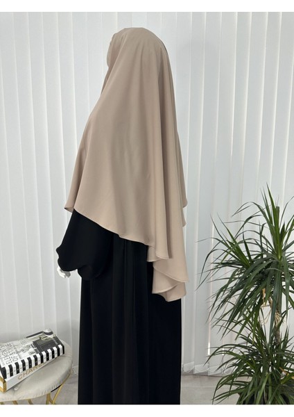 Tek Kat Medine Ipegi Pratik Bağlamalı Üçgen Sufle Eşarp Bej ,hijab ( Hac ve Umre Için Uygundur) modelleri