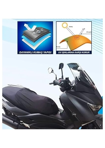 Xmax Joymax Forza Xcity Xl Büyük Model Scooter Unversal Motosiklet Siyah Sele Kılıfı Motor Koltuk Brandası fırsatları