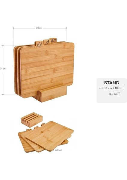 Home Standlı 3'lü Bambu Kesme Tahtası Seti – Hijyenik ve Dayanıklı Mutfak Kesim Panosu, Sebze ve Et Doğrama Için Ideal, Şık ve Fonksiyonel Tasarım modelleri