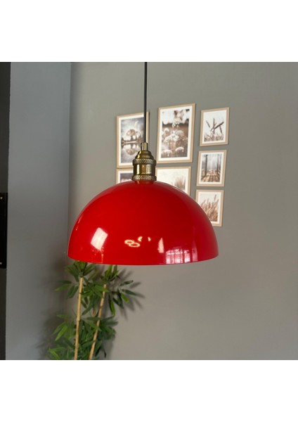 Yimpi Kırmızı Avize Tekli Sarkıt Lale Başlık Salon Mutfak Kuaför Lamba Dekoratif Aydınlatma Pastane fiyatları