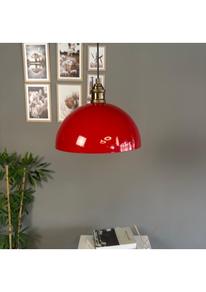 Yimpi Kırmızı Avize Tekli Sarkıt Lale Başlık Salon Mutfak Kuaför Lamba Dekoratif Aydınlatma Pastane fırsatları