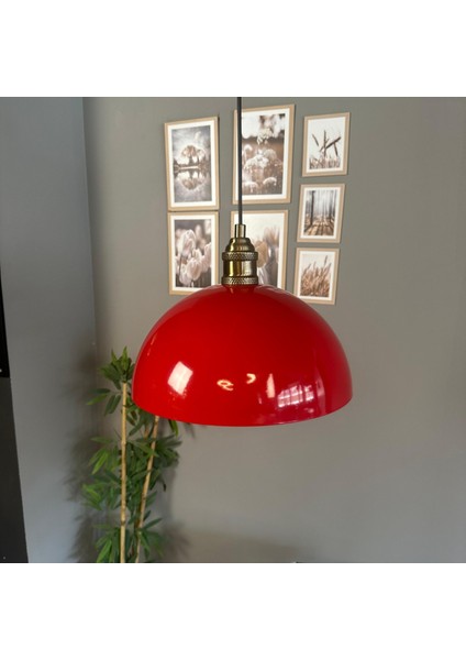 Yimpi Kırmızı Avize Tekli Sarkıt Lale Başlık Salon Mutfak Kuaför Lamba Dekoratif Aydınlatma Pastane indirimleri