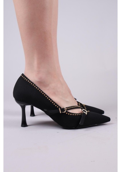 Glıy Gold Aksesuarlı Topuklu Ayakkabı Siyah indirimleri