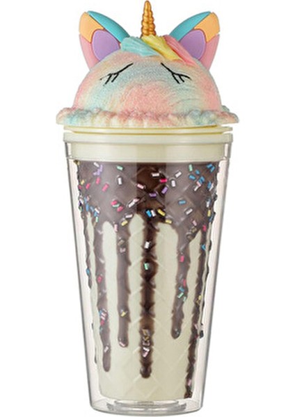 Unicorn Bardak 450 ml Pipetli Krem Renkli Plastik Hafif ve Taşınabilir modelleri