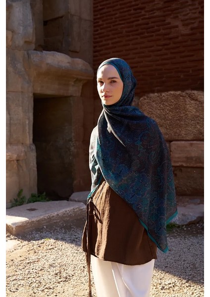 Yeşil Ed Scarf Roselya Şal