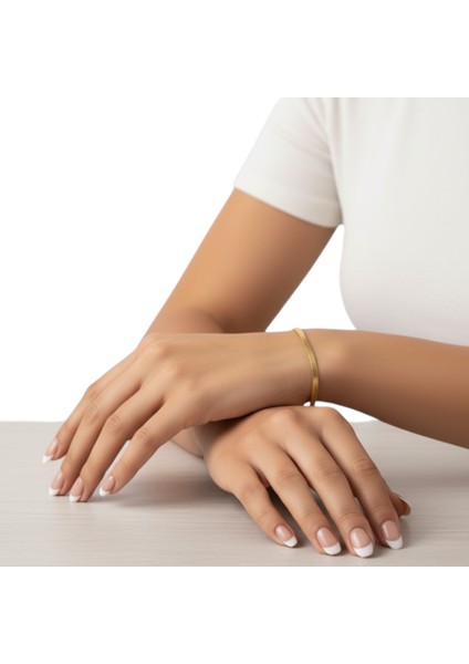 Çelik Pullu Bileklik | Gold Renk Pul Model Kadın Bilekliği | Zarif Çelik Takı fırsatları