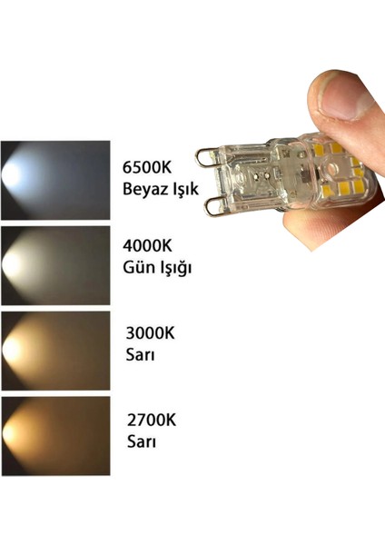(10 adet) OSAKA 3W Beyaz Işık (6500K) Dim Edilebilir G9 Duylu LED Kapsül Ampul fırsatları