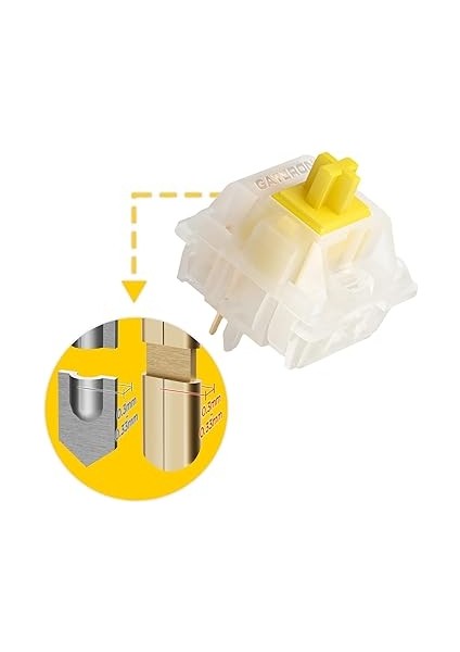 Sütlü Sarı Pro Anahtarları Önceden Yağlanmış 5 Pinli Lineer Klavye Anahtarları Mx Mekanik Klavye Için (70 Parça, Sarı) fırsatları