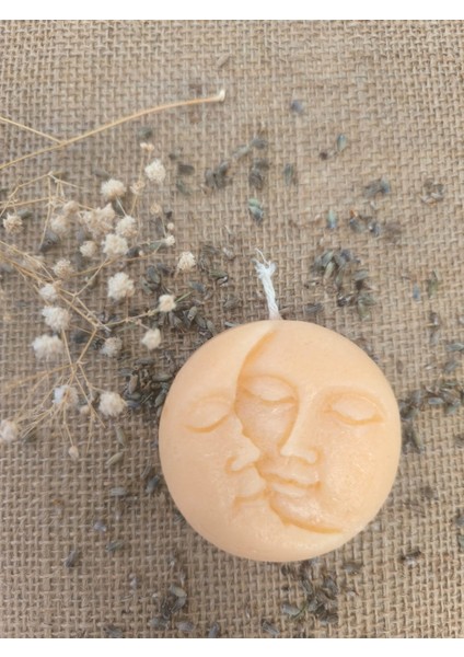 Güneş ve Ay Yüzlü Dekoratif Mum, Tek Renk modelleri