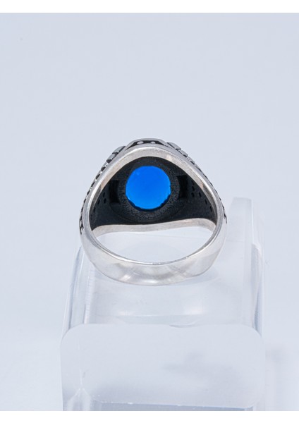 Doğal Safir Taşlı 925 Ayar Gümüş Erkek Yüzük –şıklık ve Asalet Bir Arada