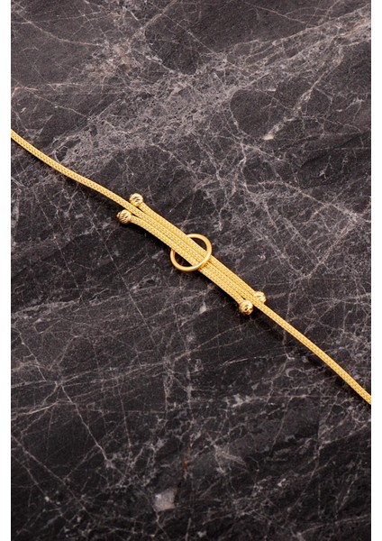 Hasır Dorissa Altın Kaplama Elişi Gümüş Set 2851