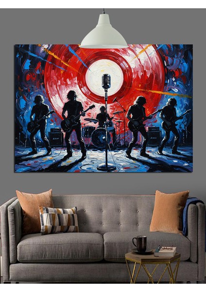 Müzük Grubu Dekoratif Kanvas - Mdf Ahşap Tablo fiyatları