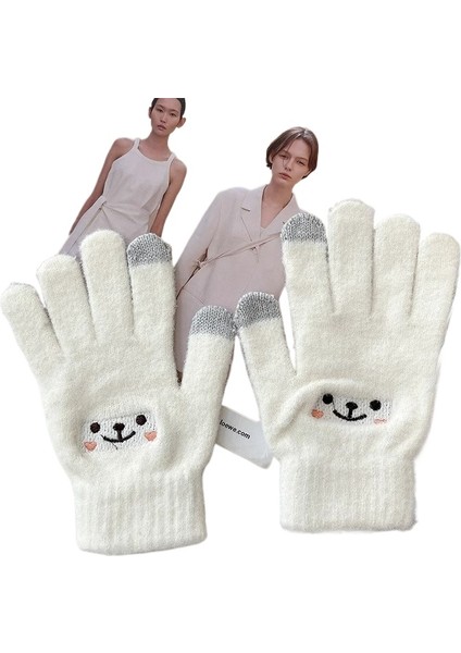 Sıcak Eldiven Kadın Sonbahar ve Kış Sevimli Spor Açık Bisiklet Peluş Eldiven (Yurt Dışından)