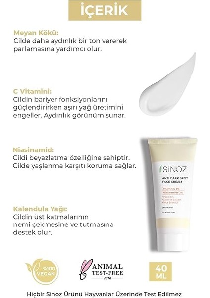 Leke Kremi (Vitamin C 3% Niacinamide 2%) 40 ml modelleri