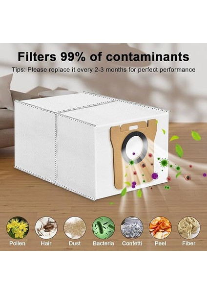 X20+ / X10+, Dreame L10S Ultra / L20 Ultra / L10 Ultra / L10 Ultra Elektrikli Süpürge Yedek Parçaları Aksesuarları Vakum Çantası Robot Yedek Toz Torbası 2,5 Litre Kit + 4 Paspas Bezi fırsatları